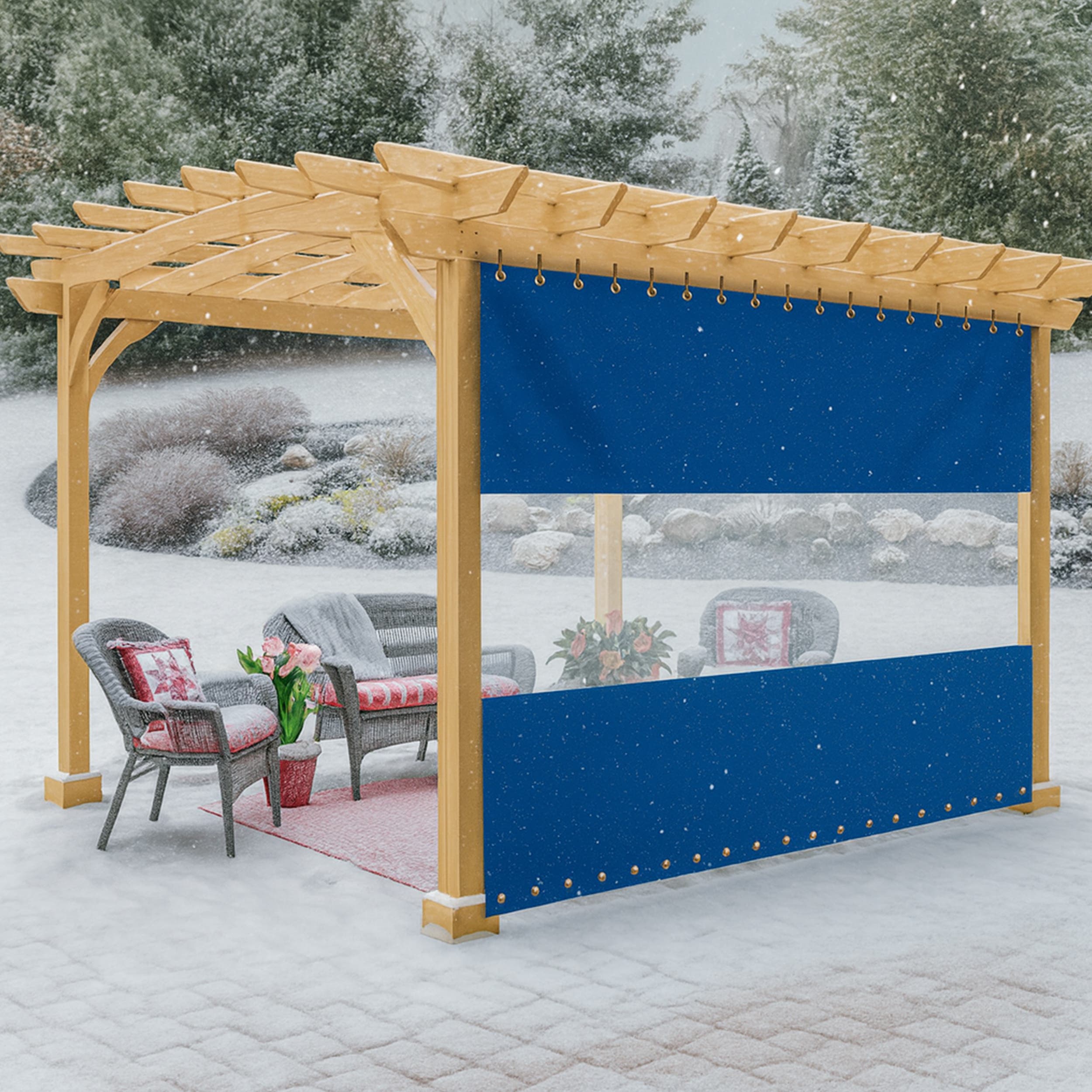 Curtain with Clear Vinyl Panel