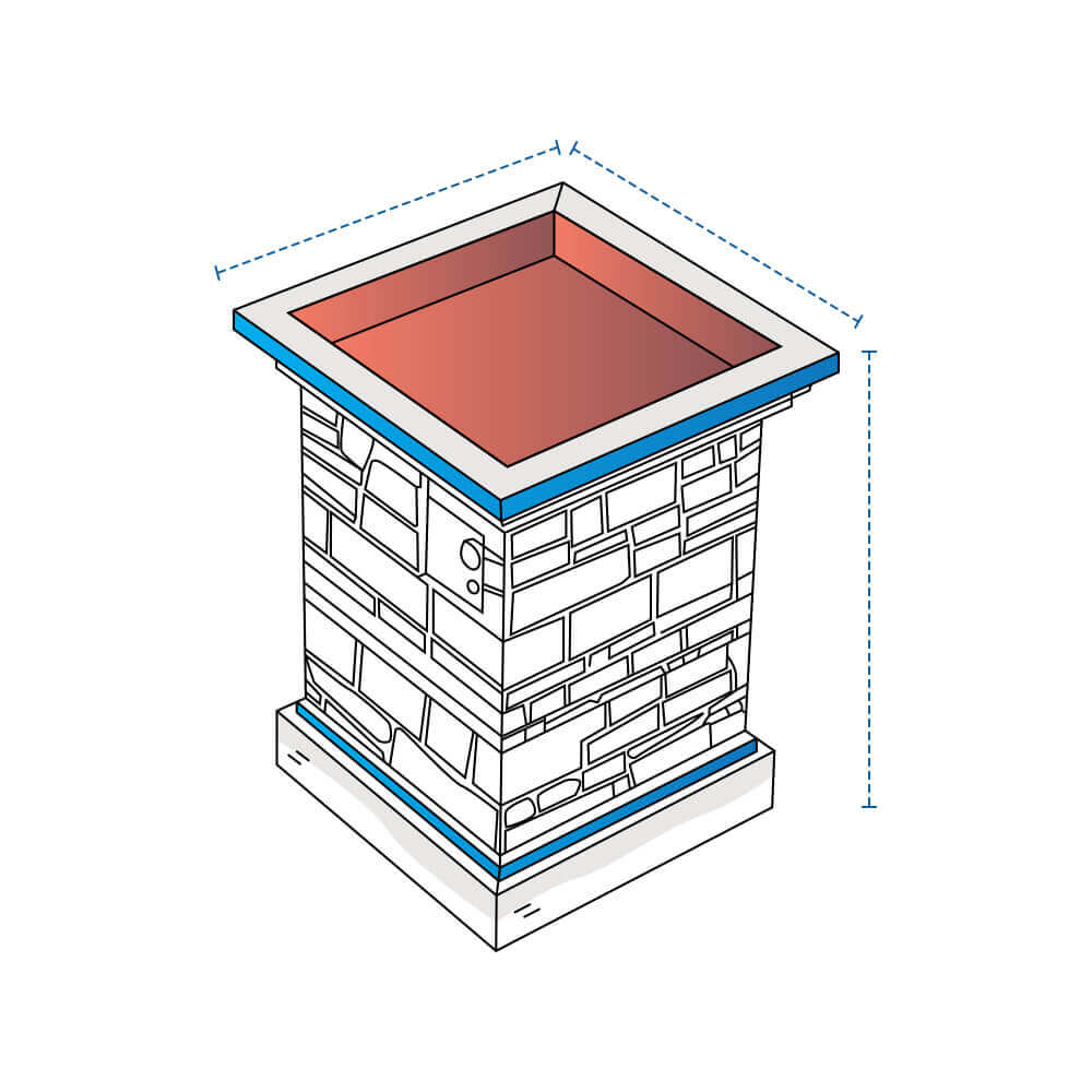 Square Stone Fire Column Custom Covers