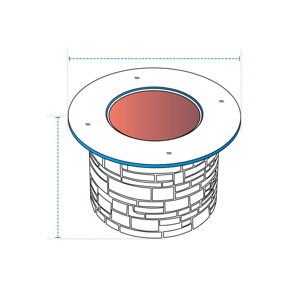 Round Stone Fire Column Custom Covers