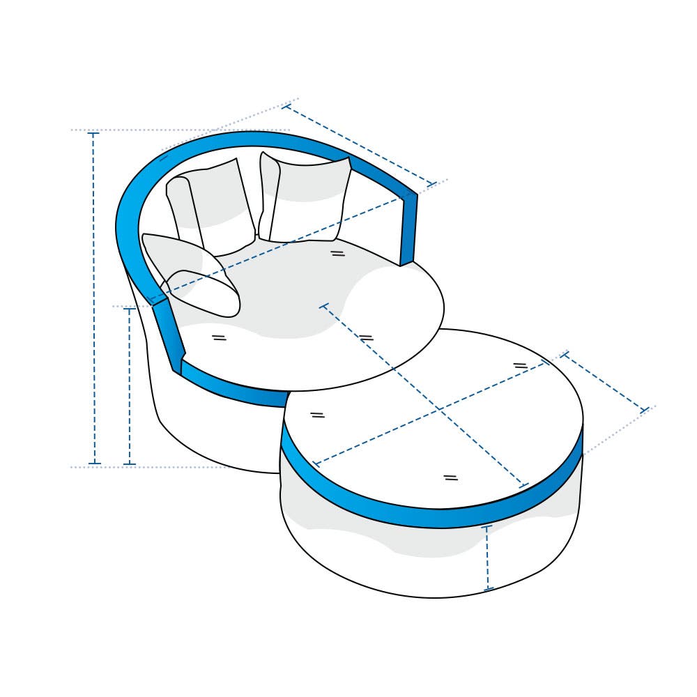 Modular Outdoor Daybed with Ottoman Covers