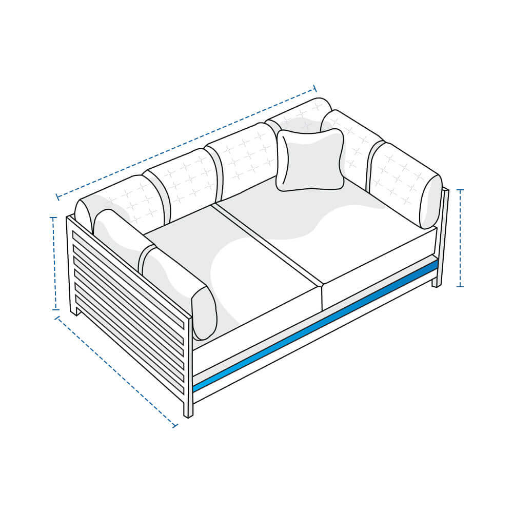 Two-Seater Outdoor Lounge Daybed Custom Covers