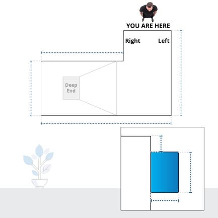L Shape Pool Cover - Left/Right Steps